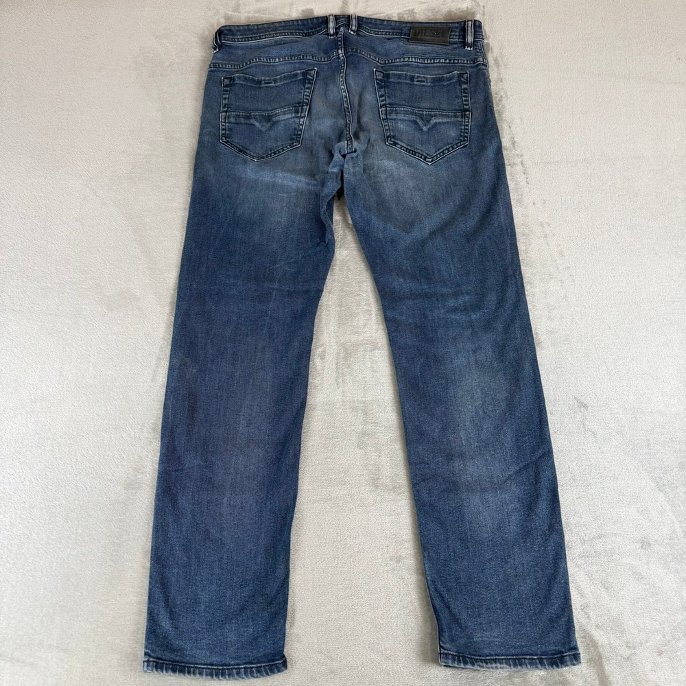 Diesel Thommer Slim Skinny Jeans Mens 36x32 Blue Denim Distressed Stretch - Picture 6 of 9
